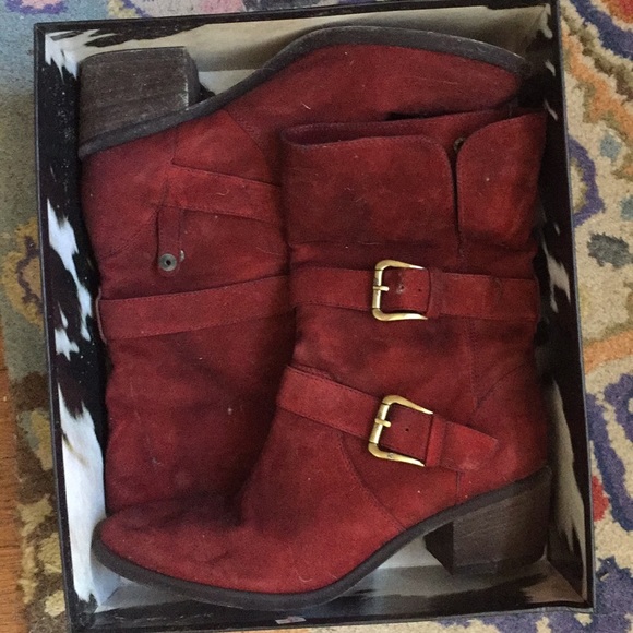 Donald J. Pliner Ox Blood Brushed Suede Boots - Picture 2 of 5
